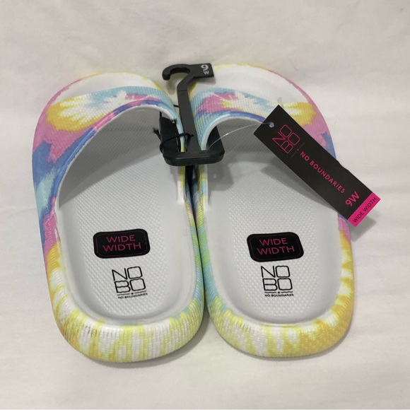 Slide comfort pillow wide width sandals tie dye for women. Size 9W - Picture 4 of 4